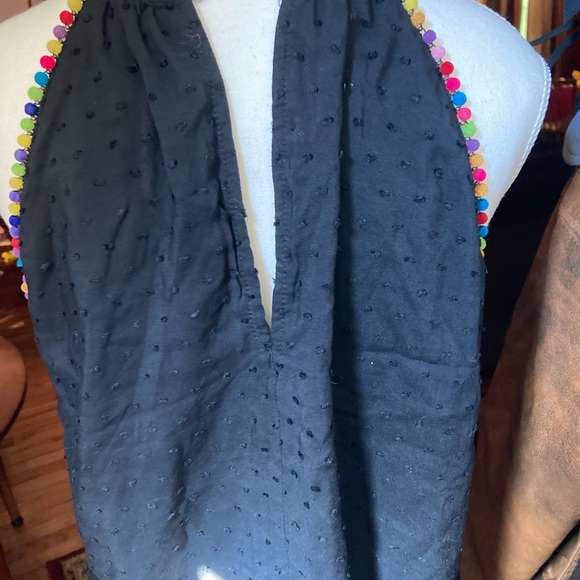 Honey Pot Halter black top and colored beading on both sides. Button closure .M - Picture 3 of 8